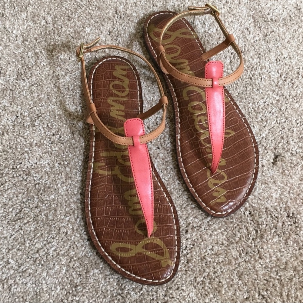 New Sam Edelman Gigi Pink/Tan Sandal Sz9.5